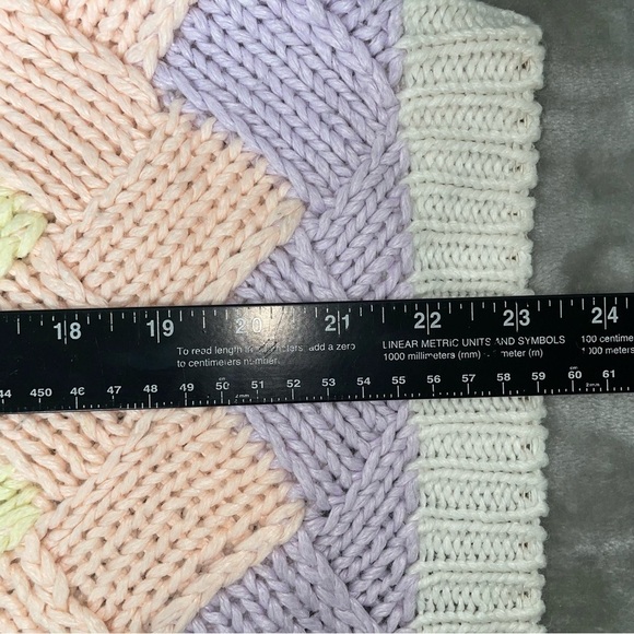 Vintage Easton Park Pastel Chevron Knitted Sweater Easter Spring Size Small - Picture 6 of 6